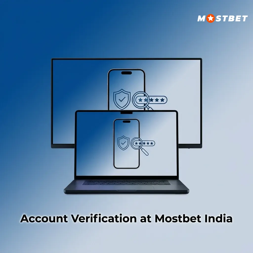 Mostbet India account verification process showing KYC steps with Aadhaar, PAN card, and document submission guide