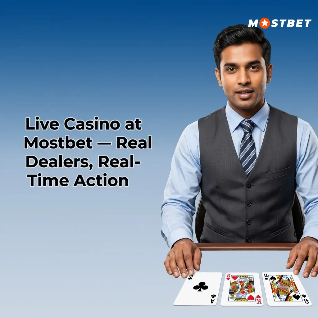 Mostbet Live Casino with real dealers streaming Roulette, Blackjack, Baccarat, Andar Bahar and Teen Patti in HD