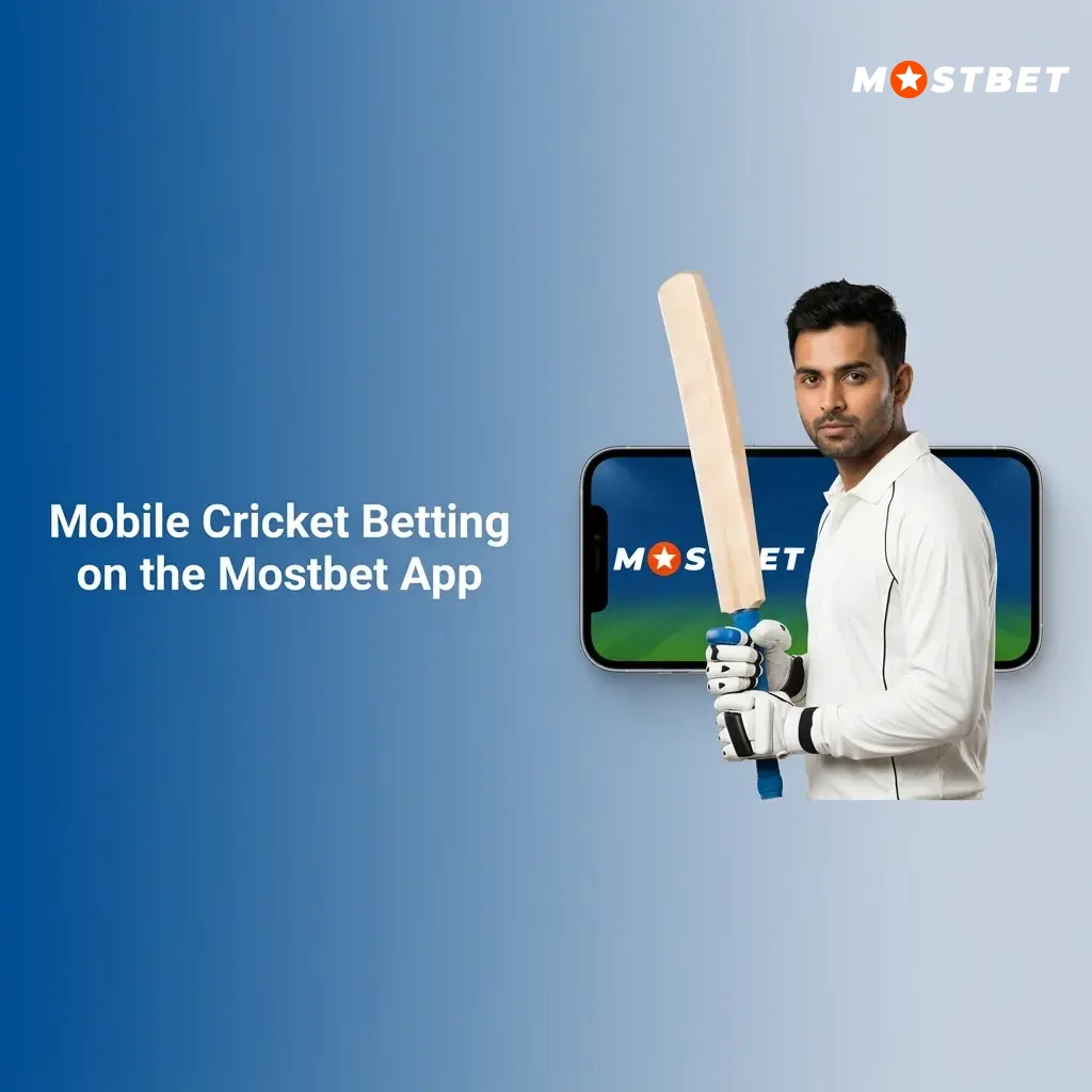 Mostbet mobile app interface showing cricket betting markets on Android and iOS devices in India