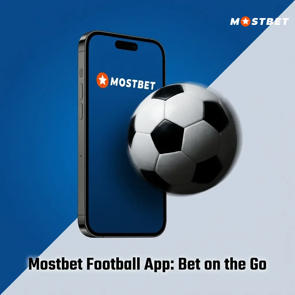 Mostbet football betting app on smartphone showing live markets, odds, and bet slip for Android and iOS users