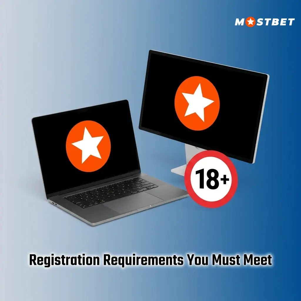 Mostbet registration requirements including minimum age, valid ID, one account rule, and residential eligibility criteria