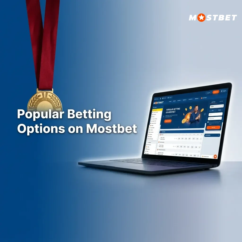 Popular Mostbet betting options including live in-play, prematch, and accumulator bets for cricket and football