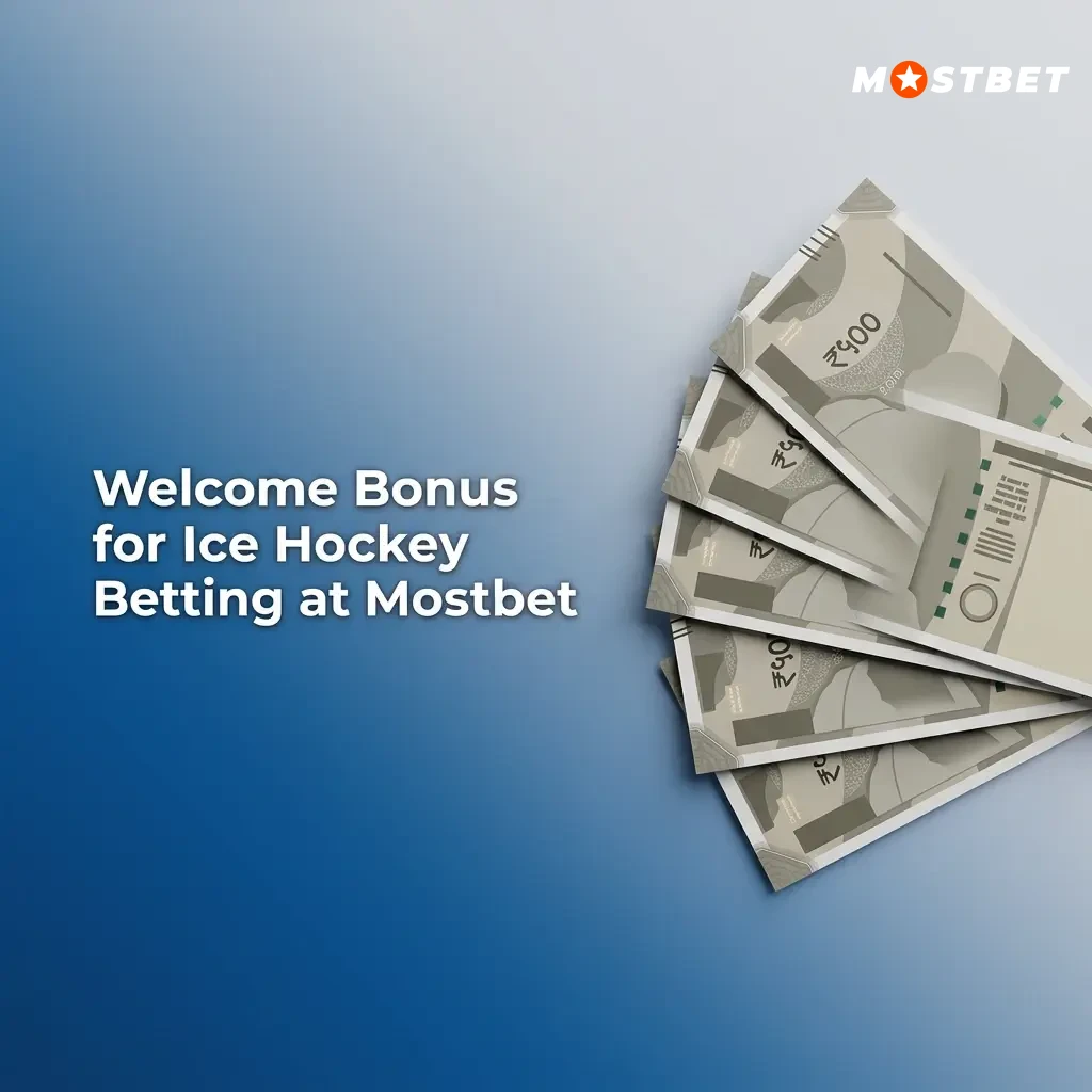 Mostbet welcome bonus for ice hockey betting offering deposit match for new users to place sportsbook bets