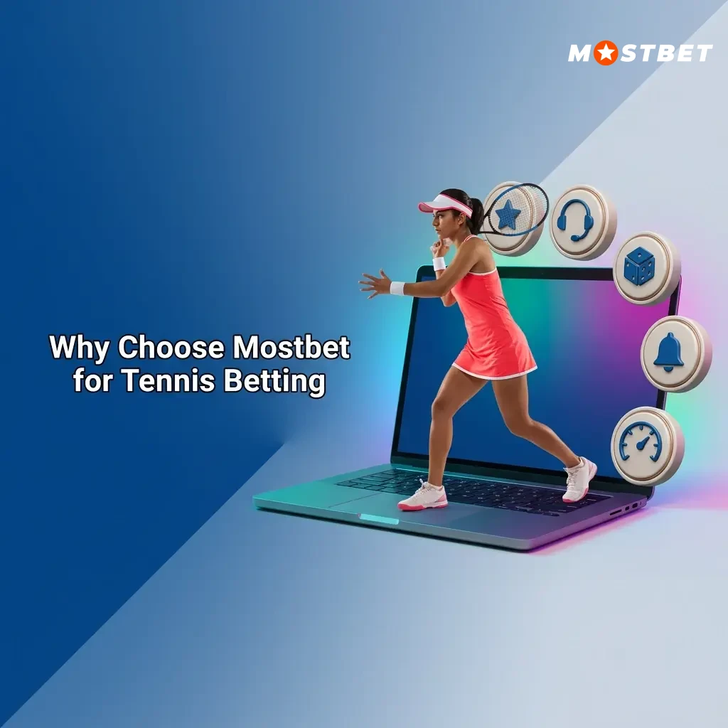 Mostbet tennis betting platform showing live odds, multiple bet types, UPI payments, and 24/7 support for Indian users